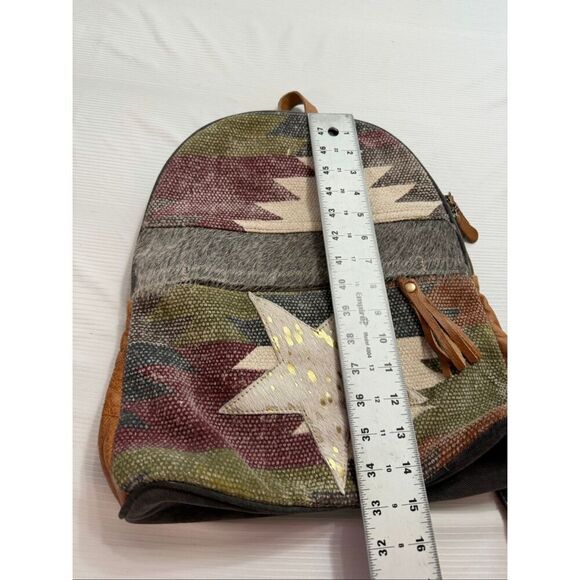 Myra Bag Hair On Cowhide Leather Western Southwest Boho Star Backpack Canvas main image 9